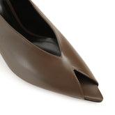 Beak Peep Toe Pump - Walnut | Sergio Rossi