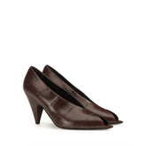 Beak Peep Toe Pump - Espresso | Sergio Rossi