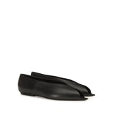 Beak Peep Toe Ballerina - Black | Sergio Rossi