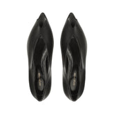 Beak Peep Toe Ballerina - Black | Sergio Rossi