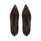 Beak Peep Toe Ballerina - Espresso | Sergio Rossi