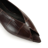 Beak Peep Toe Ballerina - Espresso | Sergio Rossi