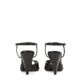 Beak Peep Toe Sandal - Black | Sergio Rossi