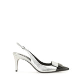 sr1 - Slingback Nero/Argento | Sergio Rossi