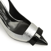 sr1 - Slingback Nero/Argento | Sergio Rossi