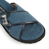 sr Twenty Buckle - Sandal Flat Indigo | Sergio Rossi
