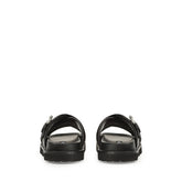 sr Twenty Buckle - Sandal Flat Black | Sergio Rossi