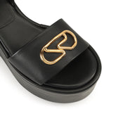 Surge Flatform Sandal - Black | Sergio Rossi