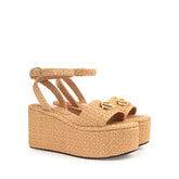 Surge Flatform Sandal - Straw | Sergio Rossi