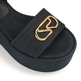 Surge Flatform Sandal - Indigo | Sergio Rossi