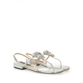 sr Godiva Precious - Sandal Flat Argento | Sergio Rossi