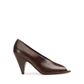Beak Peep Toe Pump - Espresso | Sergio Rossi