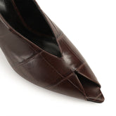 Beak Peep Toe Pump - Espresso | Sergio Rossi
