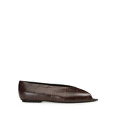 Beak Peep Toe Ballerina - Espresso | Sergio Rossi