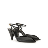Beak Peep Toe Sandal - Black | Sergio Rossi