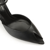 Beak Peep Toe Sandal - Black | Sergio Rossi
