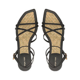Braid Flat Sandal - Black | Sergio Rossi