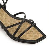 Braid Flat Sandal - Black | Sergio Rossi