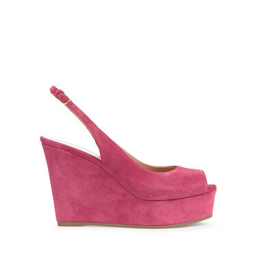 Wedges Pink Mid heel: 75mm, Sr Pantelleria  - Wedges Aubergine 2