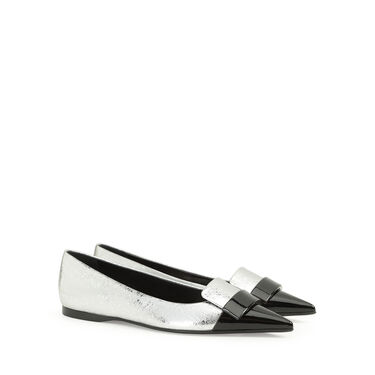 Ballerinas Grey Flat: 10mm, sr1 - Ballerinas Nero/Argento 2