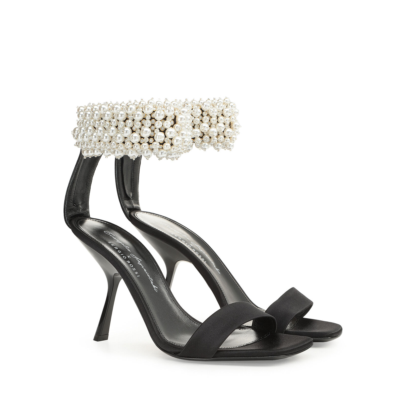 Sandals Black High heel: 100mm, Evangelie - Sandals Black