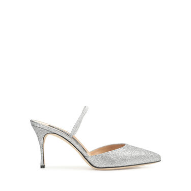 Slingbacks Grigio Tacco medio: 75mm, Godiva - Slingbacks Argento 2