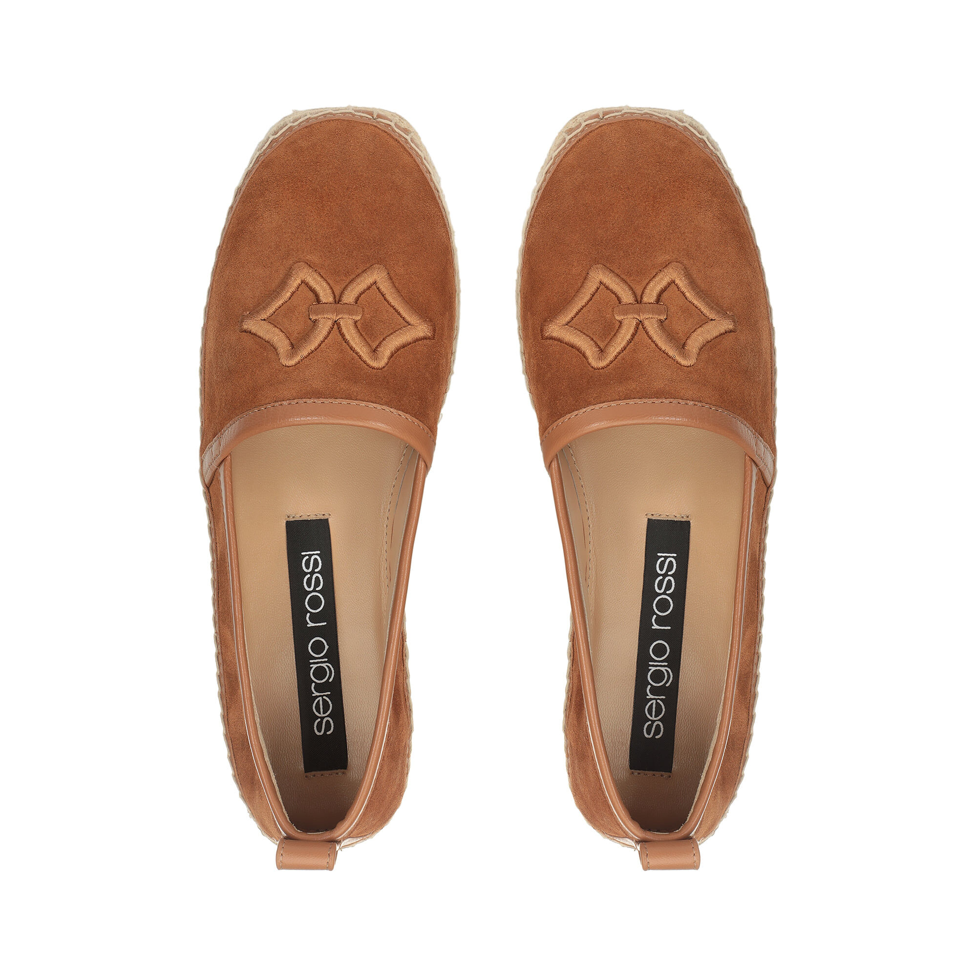 【直営店】Sergio Rossi sr Sea Scale Embroidery Loafers Loafers Brown Flat, sr Sea Scale Embroidery - Loafers