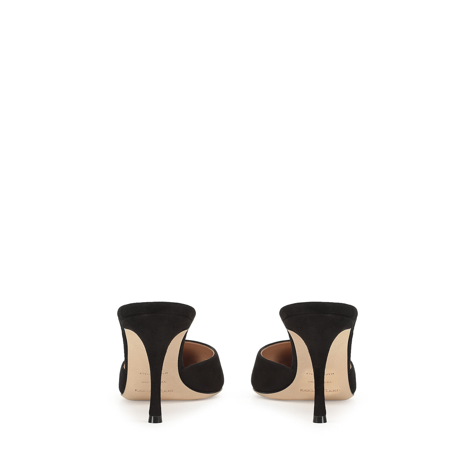 【Sergio Rossi】Elegance Sabot ミュール 75ｍｍ 2色 スエード Sandals Black Mid heel: 75mm, Elegance | Sergio Rossi