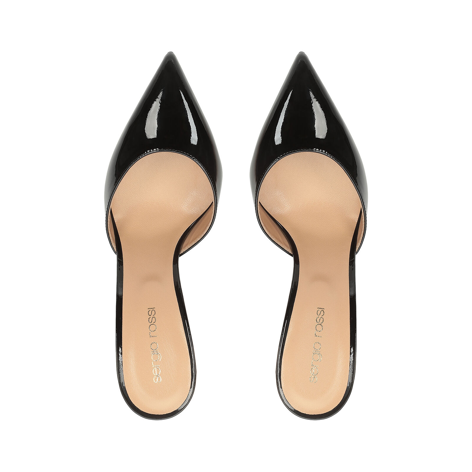 【Sergio Rossi】エレガンス ミュール 75mm パテントレザー 2色 Sandals Black Mid heel: 75mm, Elegance | Sergio Rossi