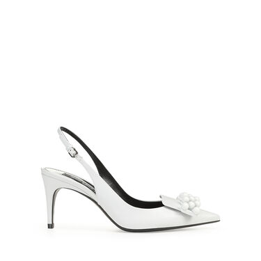 スリングバック ホワイト ミッドヒール: 75mm, sr1 - Slingbacks White 2