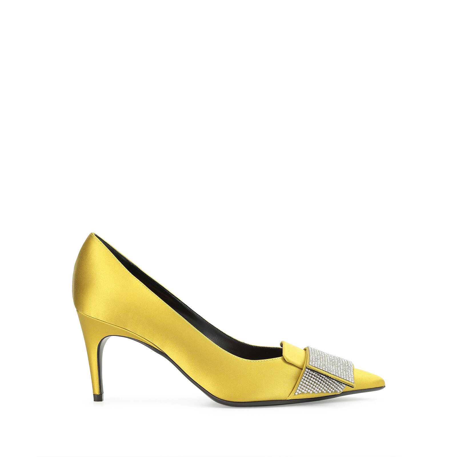 Yellow satin pumps cheap