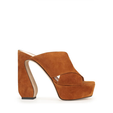 Sandals Brown High heel: 90mm, SI ROSSI  - Sandals Cuoio 2