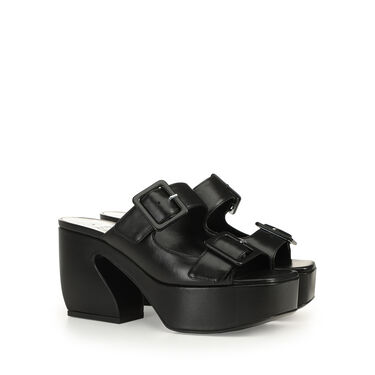 Sandals Black Low heel: 45mm, SI ROSSI - Sandals Black 2