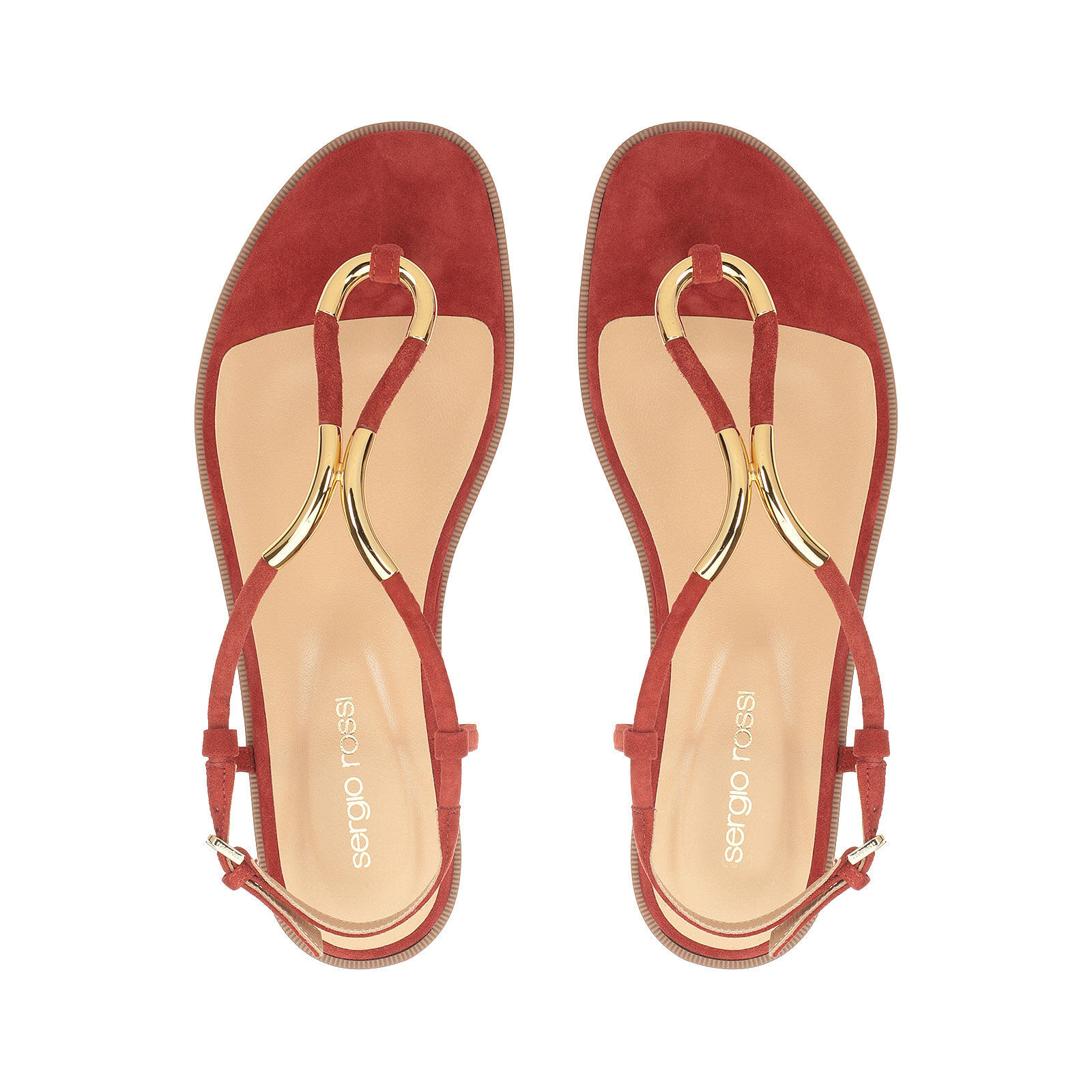 Sandals Yellow Flat 5mm Twist Sandals Tangerine Sergio Rossi
