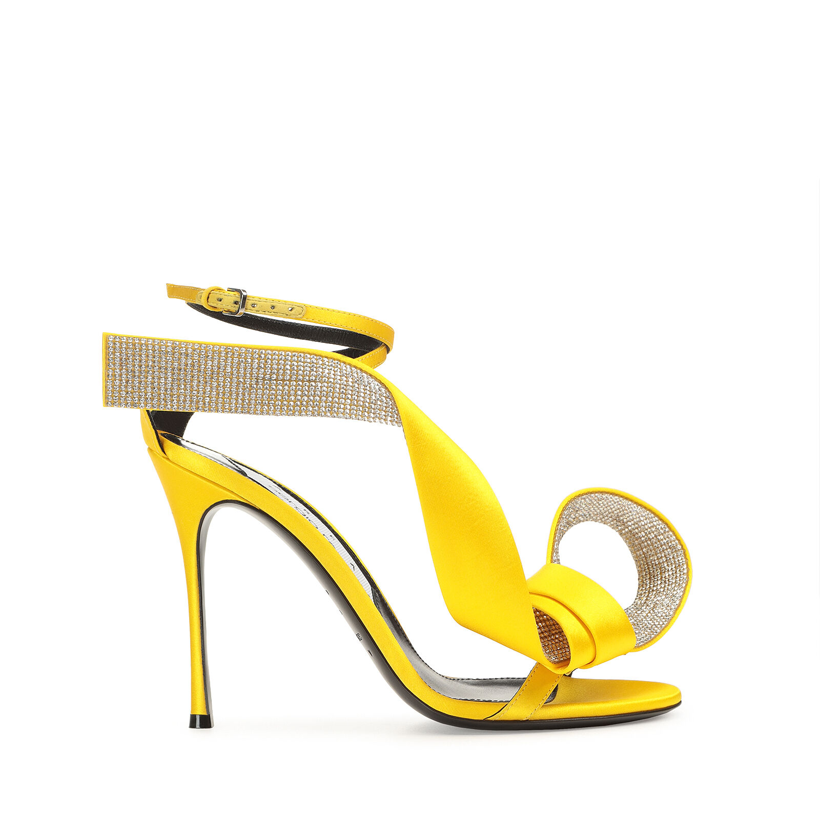 Yellow outlet satin heels
