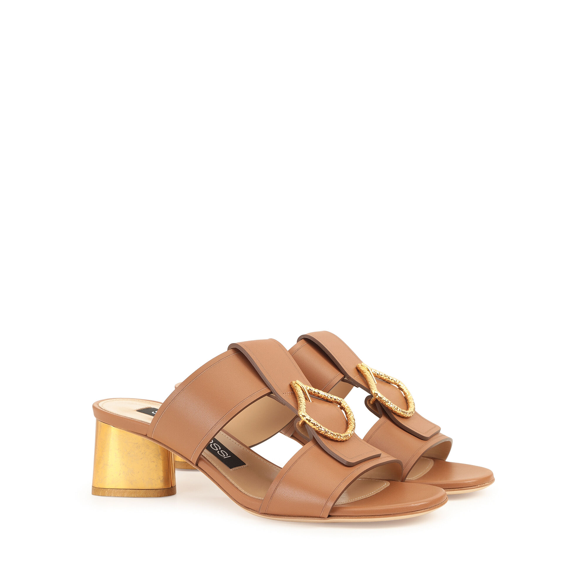 ★SS25★Sergio Rossi srTwentyバックルサンダル Macadamia Sandals Brown Flat: 25mm, sr Twenty Buckle - Sandals