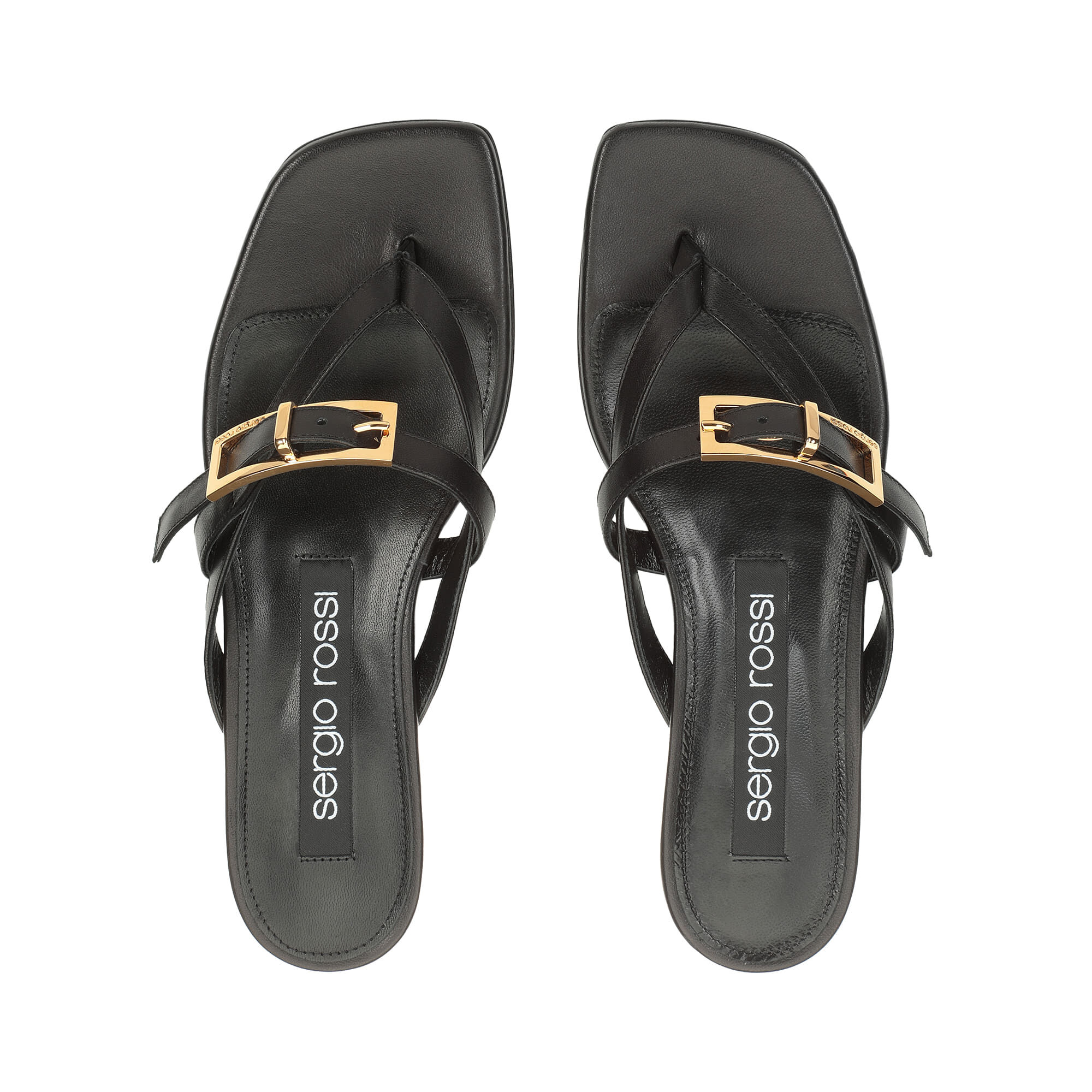 Sandales Noir Petit talon 15mm sr Nora Sandals Black Sergio Rossi