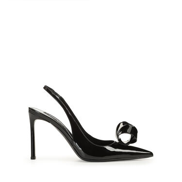 Chaussures à bride arrière Noir Talon haut: 95mm, sr Bigoudi - Slingbacks Black 1