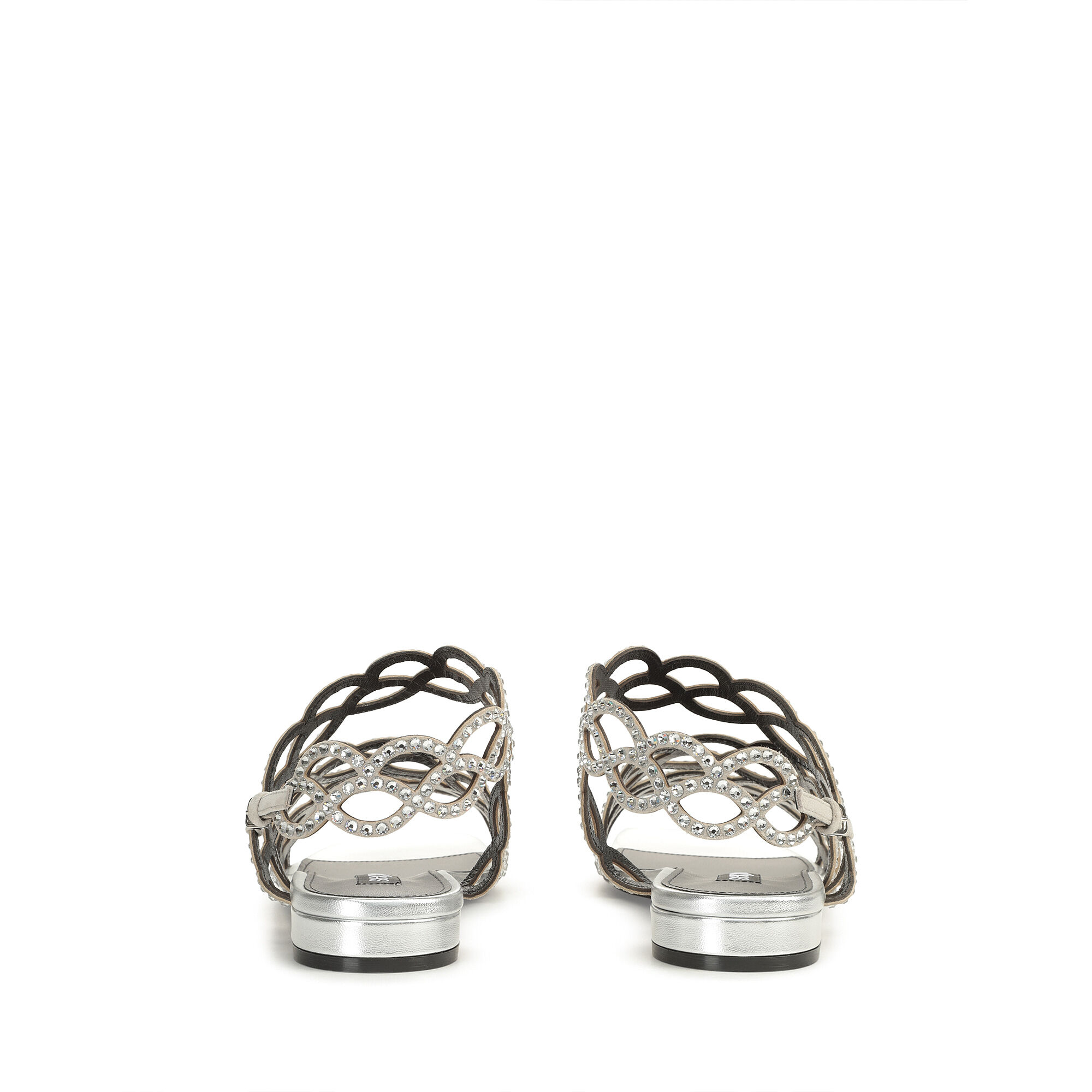 サンダル・ミュール Sergio Rossi SR AKIDA silver 15mm Sandals Grey Low heel: 15mm, sr Akida - Sandals Argento