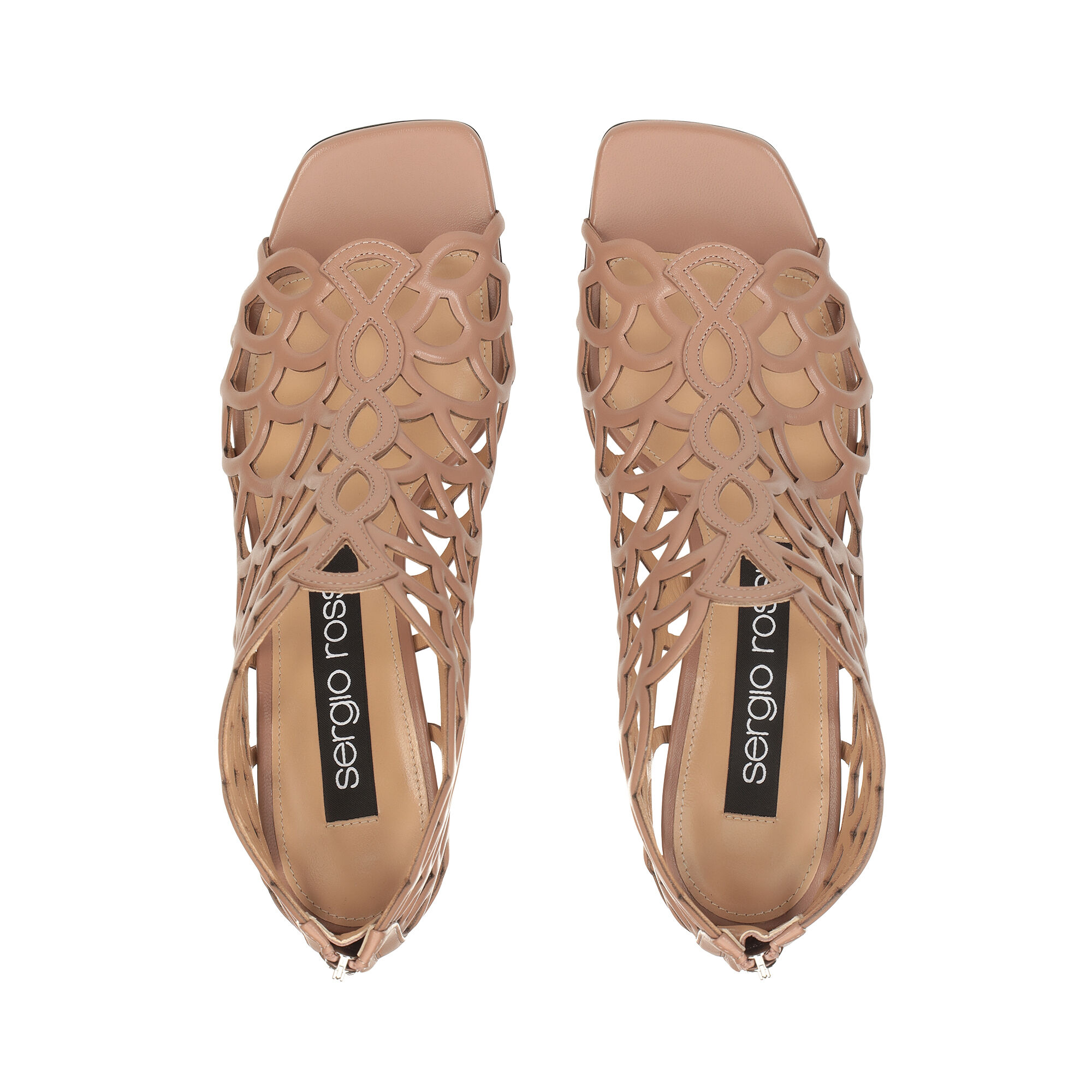 新色★SS25新作【Sergio Rossi】sr Mermaid-Sandals Macadamia Sandals Brown Mid heel: 60mm, sr Mermaid - Sandals Macadamia