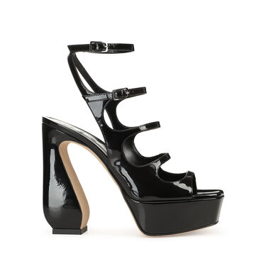 Sandals Black High heel: 90mm, SI ROSSI  - Sandals Black 2