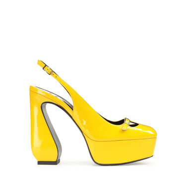 Chaussures à bride arrière Jaune Talon haut: 85mm, SI ROSSI - Slingbacks Mimosa 2