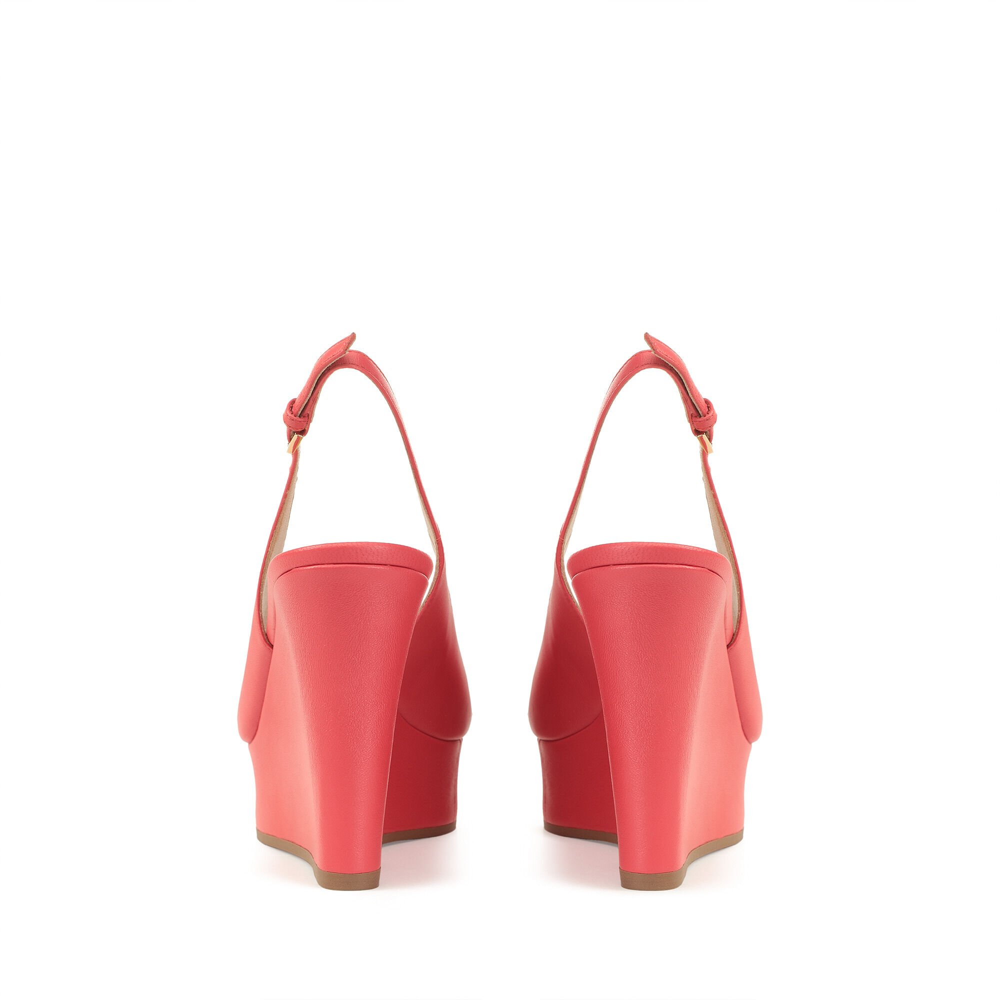 Coral colored wedge sandals discount