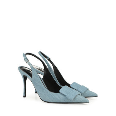 スリングバック ブルー ハイヒール: 90mm, sr1 - Slingbacks Blue 2