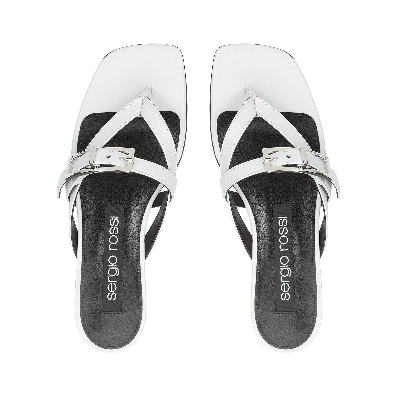 Sandals White Low heel: 15mm, sr Nora - Sandals White