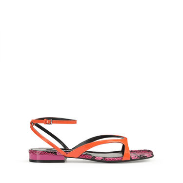 Sandales Rose Petit talon: 15mm, sr Aracne  - Sandals Mandarine+Fuxia 2