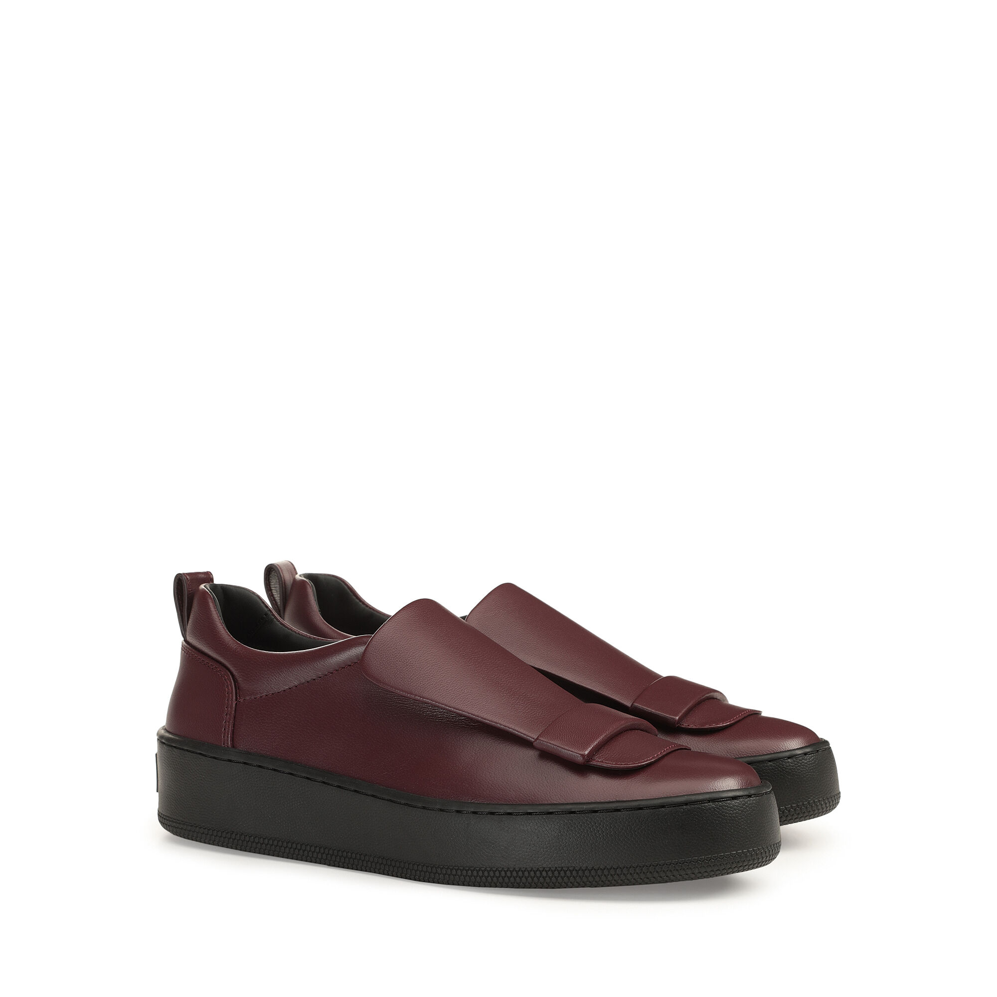 Sneakers Red Flat 5mm sr1 Addict Sneakers Wine Sergio Rossi