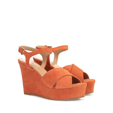 Compensées orange Talon moyen: 75mm, sr Pantelleria  - Wedges Zucca 2