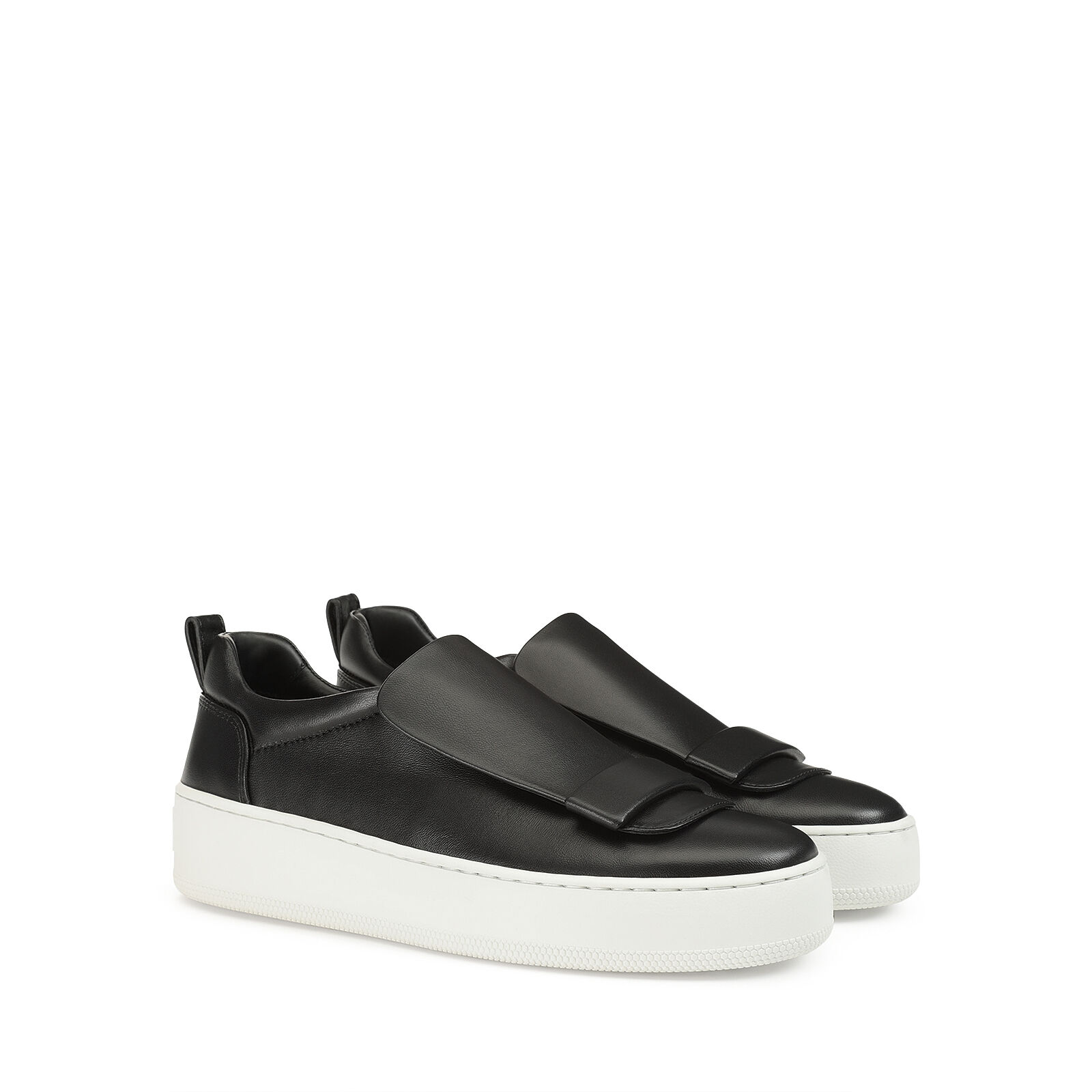 Baskets Noir Talon plat 5mm sr1 Addict Sneakers Black Sergio Rossi