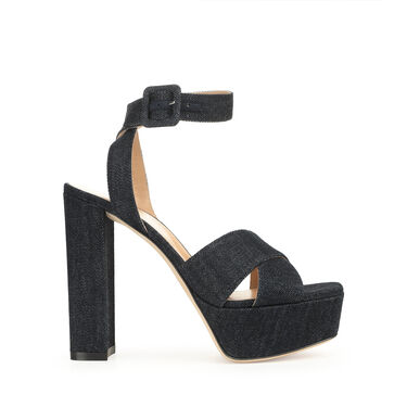 Sandals Blue High heel: 90mm, sr Monica  - Sandals Dark Blue 2